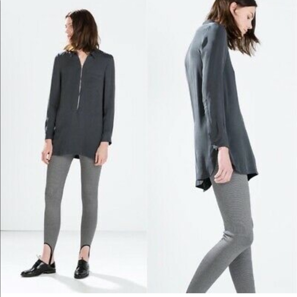 Zara ribbed stretchy stirrup legging